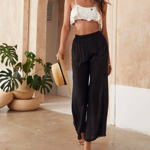 Black cover up pants, flare